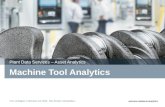 Siemens.de/asset-analytics Frei verfügbar © Siemens AG 2015. Alle Rechte vorbehalten. Machine Tool Analytics Plant Data Services – Asset Analytics.