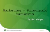 Dário Viegas Marketing – Principais variáveis. Os 4 P do marketing O Marketing Mix é o conjunto de variáveis controláveis pela empresa e que esta pode.