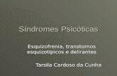 Síndromes Psicóticas Esquizofrenia, transtornos esquizotípicos e delirantes Tarsila Cardoso da Cunha.