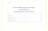 Event Management Plan Template May 13