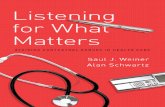 Listening for What Matters by Saul J. Weiner & Alan Schwartz [Dr.soc]