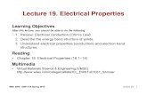MSE 3300-Lecture Note 19-Chapter 18 Electrical Properties