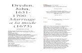 Dryden Marriage a La Mode