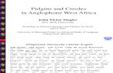 Pidgins and Creoles in Anglophone West Africa