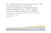 Emissions and Fuel Consumption Reduction Two-Three Wheelers India