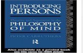 [Peter Carruthers] Introducing Persons