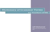 Dictionary of Grammar Terms for Teachers of ESL