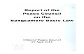 Report of the Peace Council on the Bangsamoro Basic Law - May 5, 2015