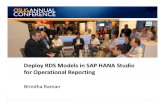 4114 Deploy Rapid Deployment Solutions RDS Models in SAP HANA Studio for Operational Reporting