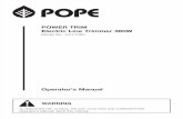 Pope Power Trim Electric Line Trimmer 380W (101LT380) - User Guide