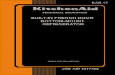 4317402 KAR-17 KitchenAid Built-In French Door Bottom-Mount Refrigerator
