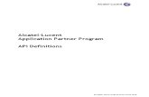 Alcatel-Lucent Application Partner Program API Definitions
