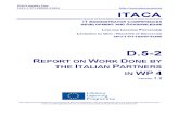 Itaca project - Report on work done by the Italian prtners in WP 4