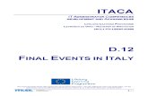 Itaca project - Report on Final Events in  Italy