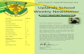 Uplands School Weekly Newsletter - Term 1 Issue 15 - 28 November 2014
