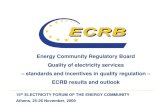 Quality of Electricity Services –Standards and Incentives in Quality Regulation –ECRB Results and Outlook