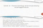 Forecasting and Inventory Management in supply chains