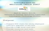 Introduction to Microsoft Office 2007 Training Presentation 092309