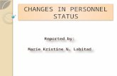 ChangeCHANGES IN PERSONNEL STATUSs in Personnel Status