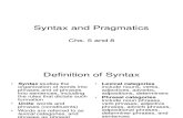 Syntax and Pragmatics