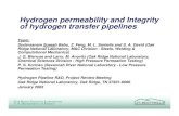 hydrogen permeability and integrity of hydrogen transfer pipelines