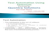 Test Automation Using Selenium Presented by Quontra Solutions