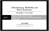 Making Biblical Decisions - Lesson 9 - Study Guide