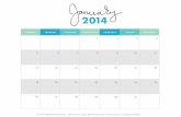 Free Printable 2014 Monthly Calendar