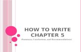 how to  write chapter 5
