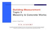 Topic 3 - Concrete and Masonry