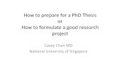 How to Prepare for a PhD Thesis Casey Chan MD