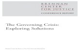 Conference Report for The Governing Crisis: Exploring Solutions.