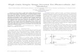 High Gain Single-Stage Inverter for Photovoltaic AC Modules