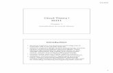 Circuit Theory - elementary chapter summary