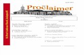 April 2014 Proclaimer Newsletter
