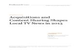 Local News Aquisitions and Content Sharing Shapes Local TV News in 2013