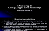Meeting 2 Sociolinguistics