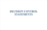 Decision Control Statements
