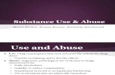 Substance Use & Abuse Fall 2013