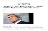 John Kerry: Climate Change is a 'Weapon of Mass Destruction'