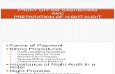 Front Office Cashiering and Preparation of Night Audit