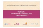 Module 5 Prevention of Prolongued and Obstructed Labor Fistula Care