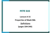 PVT Black Oil Definitions