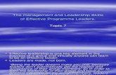 Topic 7 - The Management & Leadership Skills
