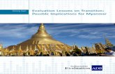 Evaluation Lessons on Transition: Possible Implications for Myanmar
