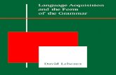 David Lebeaux Language Acquisition and the Form of the Grammar 2000