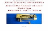 Five Rivers Auctions January 2014 Miscellaneous Items Catalog