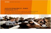 Governance and Fragility: What we know about effective governance programming in fragile contexts