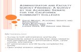 Administrator and Faculty Survey Findings: A Survey by the Academic Senate for the California Community Colleges