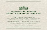 2013 Saskatchewan Throne Speech